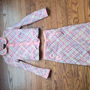 Tocca Pink Plaid Blazer and Skirt Set